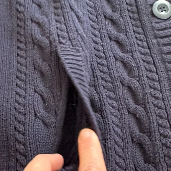 Talbots navy Cable Knit Vest - Picture 6 of 9